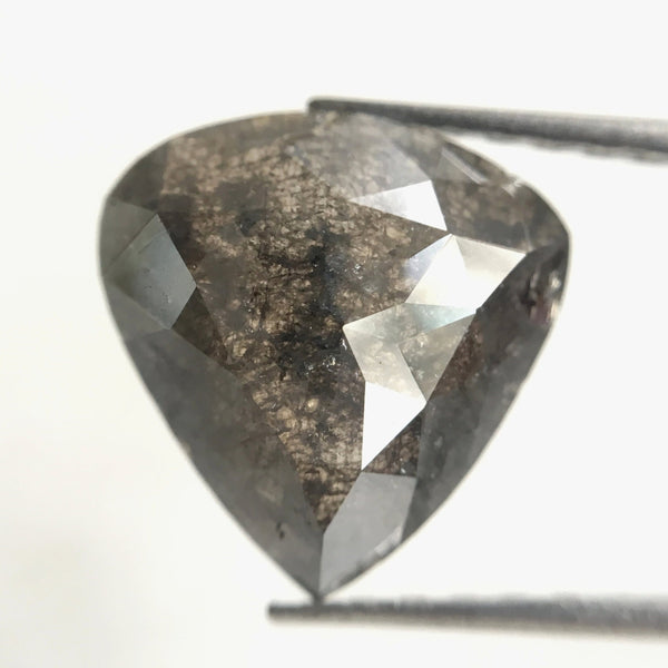 Salt and pepper Natural Loose Diamond Pear Shape 2.52 Ct 10.42 mm X 10.10 mm x 3.25 mm Fancy Gray Color Natural Loose Diamond SJ26/35