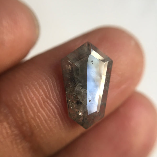 2.46 Ct Fancy Grey color Natural Shield Shape loose Diamond, 14.80 mm X 9.07 mm X 1.80 mm Polished Diamond best for engagement  SJ05/10