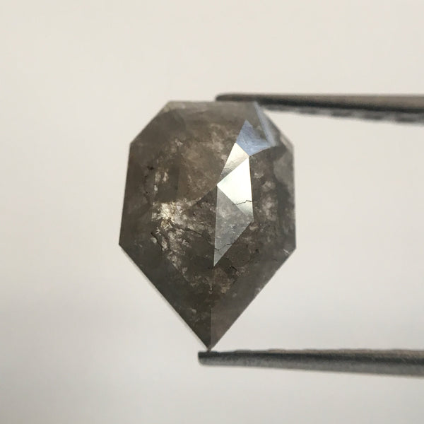 1.06 Ct Fancy Grey Color Rose Cut Geometric shape Natural Diamond, 8.25 mm X 5.66 mm X 2.69 mm Natural Loose Diamond AJ01/17