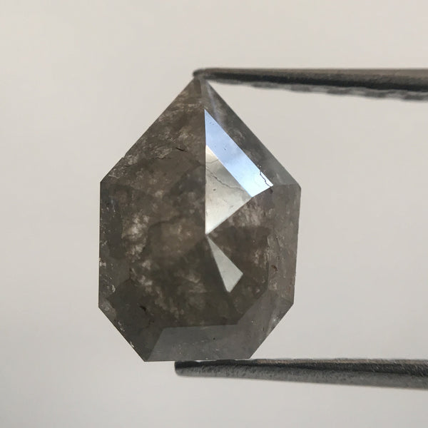 1.06 Ct Fancy Grey Color Rose Cut Geometric shape Natural Diamond, 8.25 mm X 5.66 mm X 2.69 mm Natural Loose Diamond AJ01/17