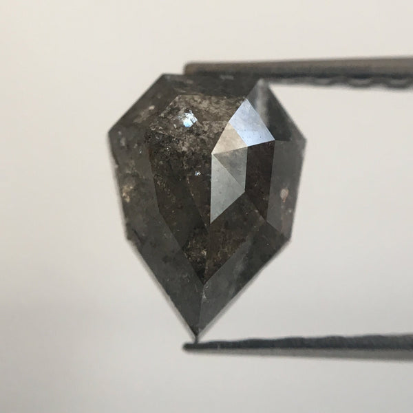 1.18 Ct Fancy Grey Color Rose Cut 7.66 mm X 5.84 mm X 3.44 mm Geometric shape Natural Diamond, Natural Loose Diamond AJ01/19