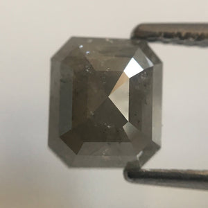 1.93 Ct Natural Gray Emerald Shape Natural Loose Diamond, 6.92 mm X 6.09 mm X 4.29 mm Beautiful sparkling Natural Diamond AJ02/28
