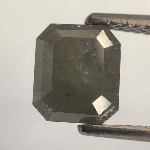 1.93 Ct Natural Gray Emerald Shape Natural Loose Diamond, 6.92 mm X 6.09 mm X 4.29 mm Beautiful sparkling Natural Diamond AJ02/28