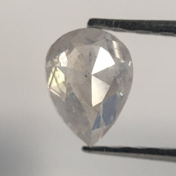 0.35 Ct Fancy Grey White Color Pear Shape Rose Cut Natural loose diamond, 5.50 mm X 4.10 mm x 2.30 mm Rose Cut Pear Shape Diamond SJ29/11