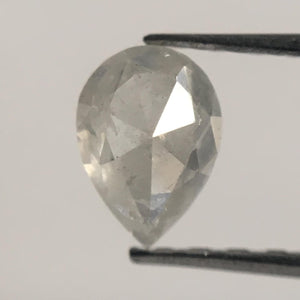 0.49 Ct Fancy Grey White Color Natural Loose Diamond, 5.90 mm X 4.20 mm x 2.85 mm Pear Cut Diamond, Rose Cut Pear Natural Diamond SJ29/10