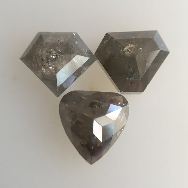 100% Natural Loose Diamond 2.28 Ct 3Pcs Geometric Shape Grey Natural Loose Diamond best for engagement & wedding rings and jewelry AJ03/27