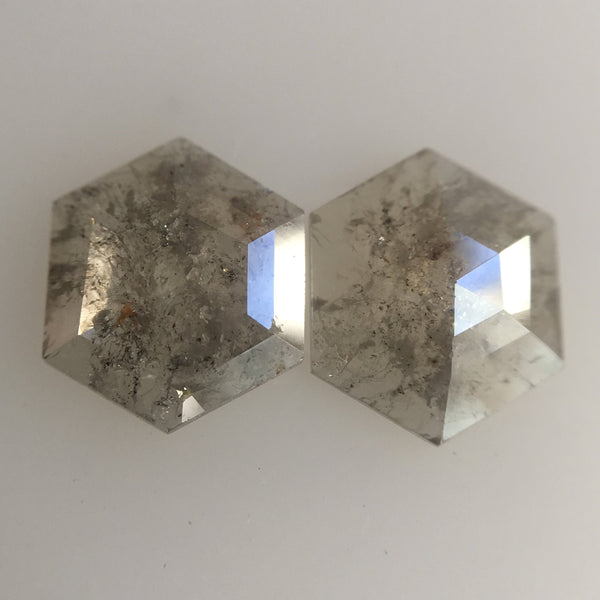 1.39 Ct Natural Hexagon Shape Light Grey Color Rose cut Loose Diamond, 7.90 x 6.60 mm Beautiful sparkling Diamond perfect for ring AJ04/25