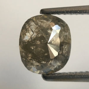 1.43 Ct Natural Oval Shape Dark Gray Opaque Rose cut Loose Diamond 8.20 mm x 7.20 mm Beautiful sparkling facets perfect for ring AJ04/30