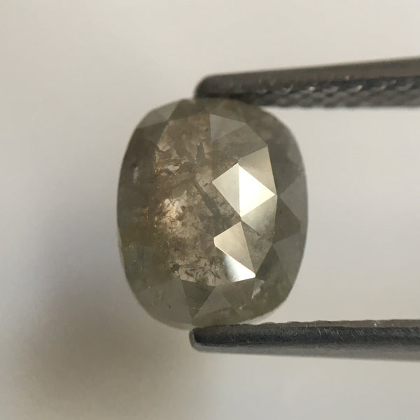 1.51 Ct Rose cut Natural Oval Shape Dark Gray Opaque Loose Diamond, 8.00 mm x 6.50 mm size Beautiful sparkling Diamond for ring AJ04/34