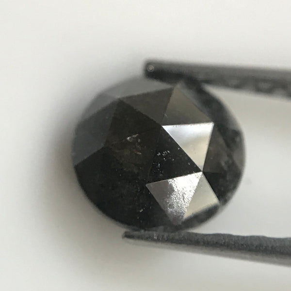 Genuine 0.73 Ct 5.70 mm X 2.65 mm Round Shape Rose Cut Black Natural Loose Diamond, Salt and Pepper Loose Diamond Use For Jewelry SJ06/42