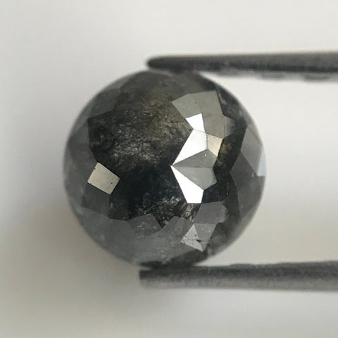 Genuine 0.73 Ct Round Shape Rose Cut Black Natural Loose Diamond 5.00 mm X 3.24 mm Salt and Pepper Loose Diamond Use For Jewelry SJ06/44