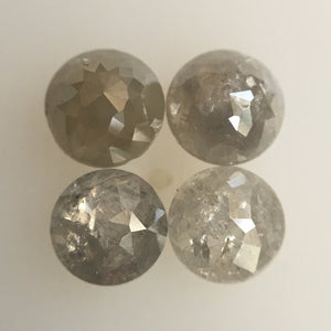 2.10 Ct Natural Loose Diamond Rose Cut Round Shape Ice Grey Color 4 pcs 4.60 mm to 4.80 mm, Rose cut Loose Natural diamond AJ06/23