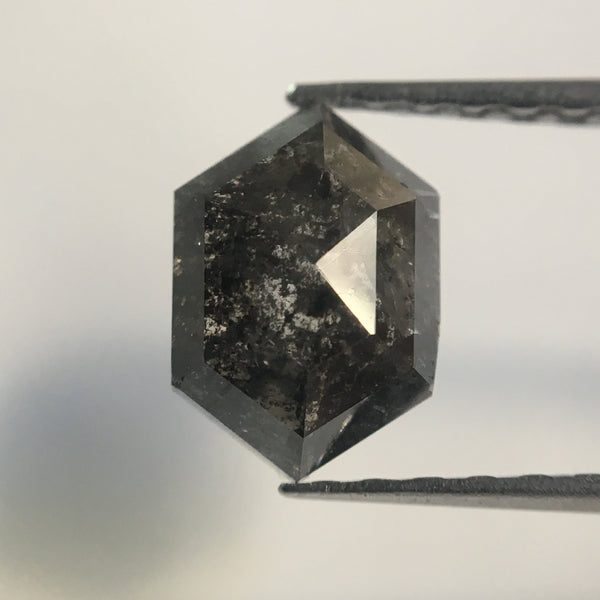 1.96 Ct Gray Color Natural Hexagon Shape loose Diamond, 8.45 mm X 5.81 mm X 4.13 mm Polished Diamond best for engagement rings SJ38/17
