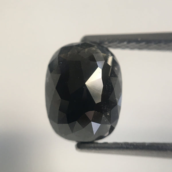 2.79 Ct Natural Black Oval shape rose cut Loose diamond, 8.81 mm x 6.76 mm x 4.72 mm Oval Cut Black Color natural Loose Diamond AJ10/05