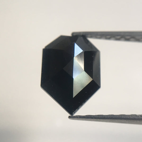 1.14 Ct Natural Pentagon Shape Jet Black Color 9.30 mm x 6.40 mm x 2.60 mm Size Natural Loose Diamond Best For ring AJ10/09