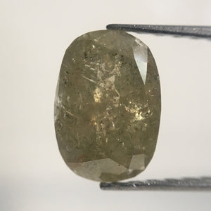 1.86 Ct Oval Shape Yellowish Grey Color Natural Loose Diamond 8.65 mm x 6.13 mm x 3.87 mm Oval Cut Rustic Diamond/Rose Cut Diamond AJ10/12