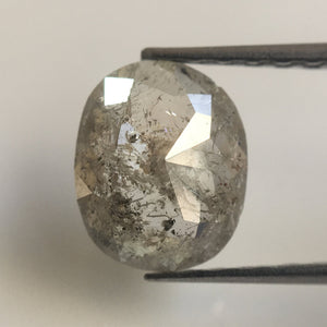 0.94 Ct 7.73 mm X 6.39 mm X 2.36 mm Oval Shape Fancy Gray Natural Loose Diamond Grey Oval Shape Rose Cut Natural Loose Diamond SJ07/101