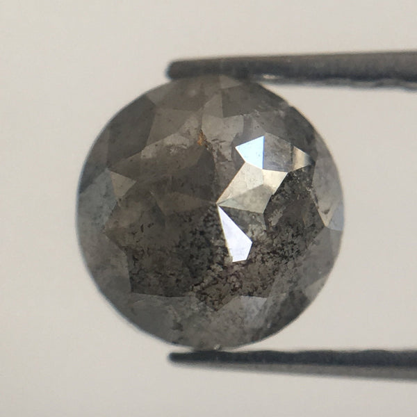 0.83 Ct Round Rose Cut Natural Loose Diamond, 5.65 mm X 3.00 mm Grey Color Rose Cut Diamond, Rare Rosecut Diamond Use For Jewelry SJ38/39