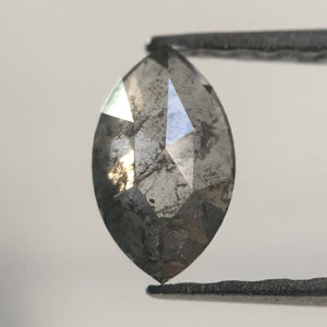 0.32 CT Grey Marquise Shaped Natural Brilliant Cut Loose Diamond, 6.00 mm x 3.55 mm x 1.86 mm Salt & pepper Rose Cut Loose Diamond SJ38/44