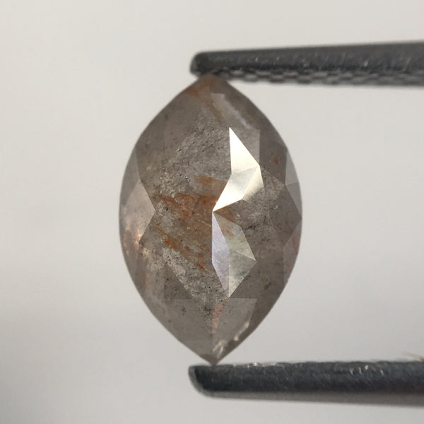1.07 Ct Grey Marquise Shaped Natural Brilliant Cut Loose Diamond, 8.66 mm x 5.36 mm x 3.21 mm Fancy Gray Rose Cut Loose Diamond SJ38/64