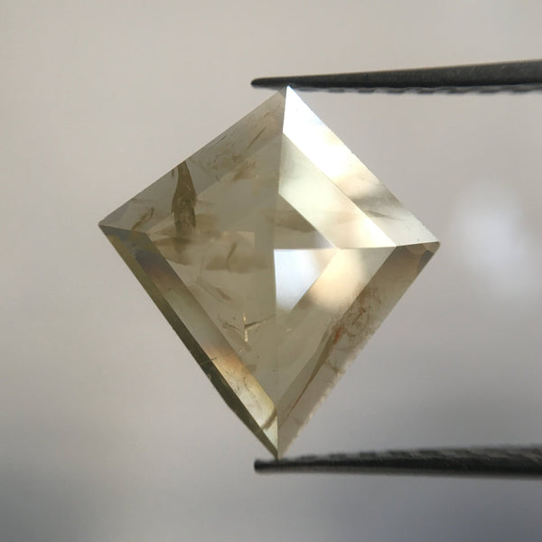 2.49 Ct 13.70 mm X 12.50 mm Yellowish Grey geometric shape Natural Loose Diamond, Kite Shape Superb Quality Diamond Cut SJ12/56