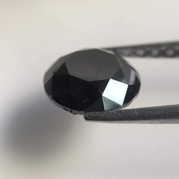 1.45 Ct Black Color Round Brilliant Cut Natural Loose diamond, 6.69 mm x 4.94 mm Black Natural Loose Diamond for Engagement for Ring AJ10/38