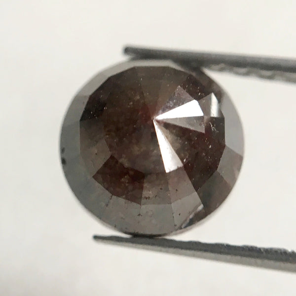 2.73 Ct Natural Opaque Dark Reddish Grey Round Rose cut Natural Diamond, 7.72 mm x 5.40 mm Round Rose Cut Natural Loose Diamond AJ10/41