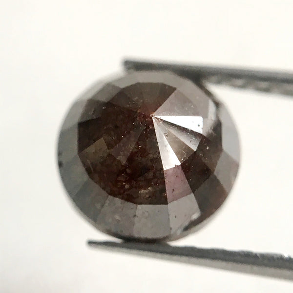 2.73 Ct Natural Opaque Dark Reddish Grey Round Rose cut Natural Diamond, 7.72 mm x 5.40 mm Round Rose Cut Natural Loose Diamond AJ10/41