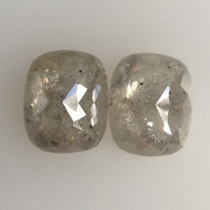 1.98 Ct Oval Shape Rose cut Grey color Natural Loose Diamond Pair, 6.94 mm x 5.59 mm x 2.76 mm Oval Shape Natural Loose Diamond AJ11/14