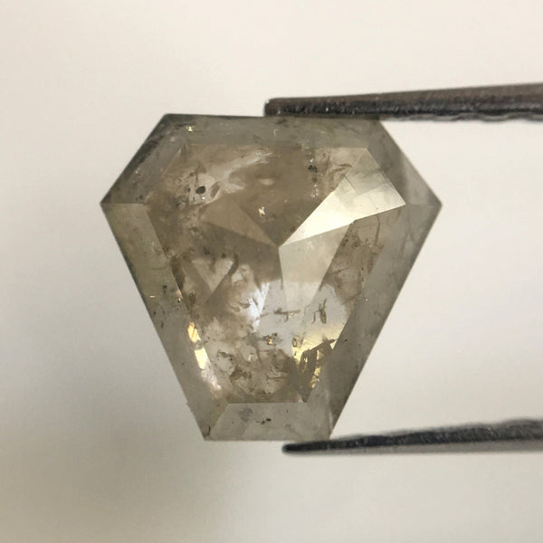 1.10 ct Natural Light Gray Color Geometry Shape Natural Loose diamond, 7.40 mm x 7.80 mm Fancy Shape Natural Loose Diamond SJ17/06