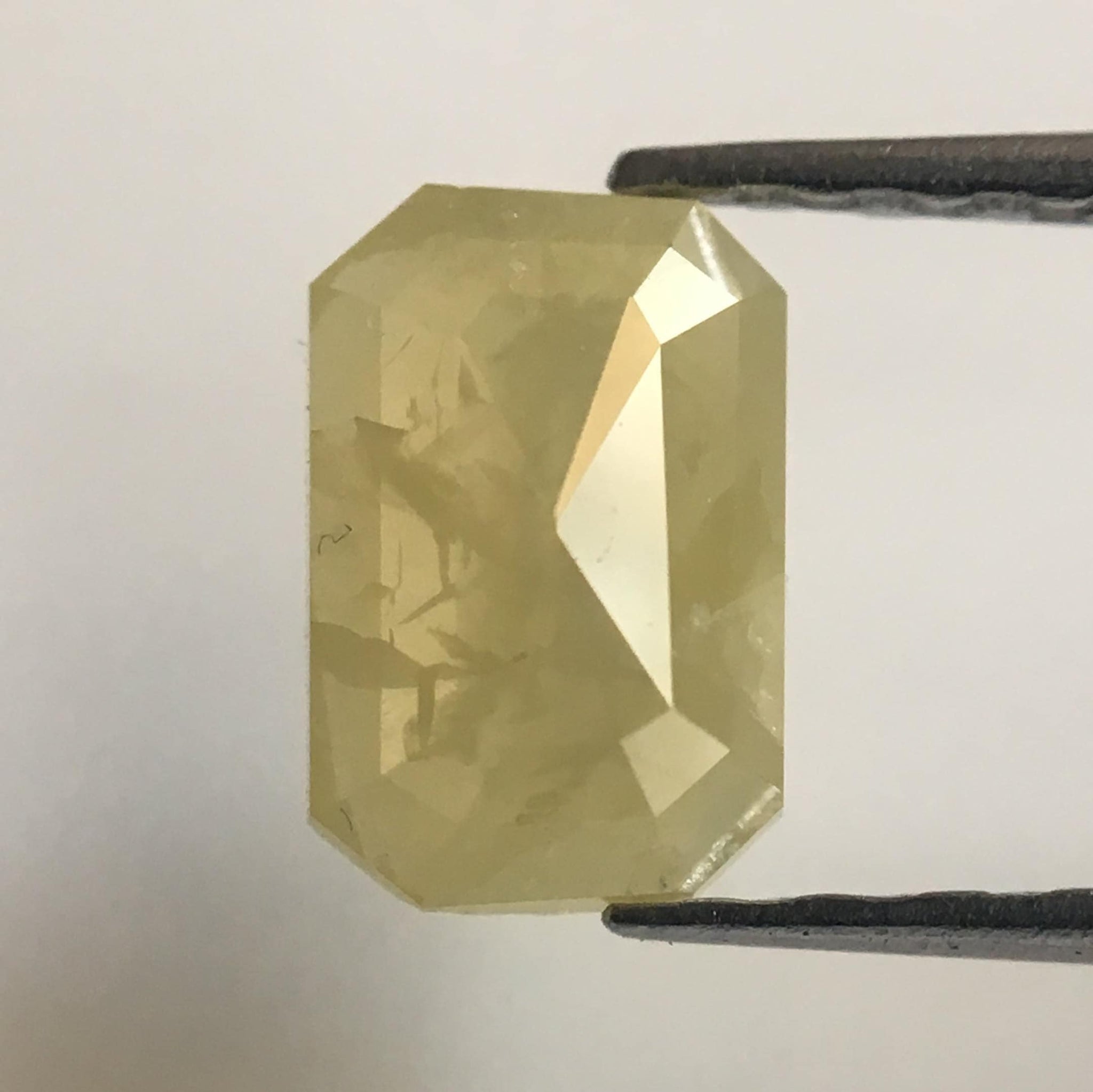 0.70 Ct Yellow Color Emerald Cut Rustic Natural Loose Diamond, 6.63 mm X 4.41 mm X 2.10 mm Natural Loose Diamond For Jewelry AJ12/20