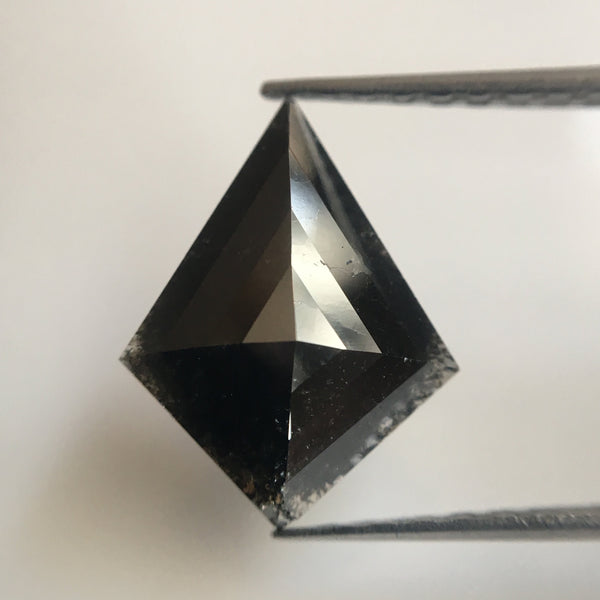 3.59 Ct Pair Black Color Kite Shape Natural Loose Diamond, 12.45 mm X 9.66 mm X 3.10 mm Fancy Shape Natural Loose Diamond AJ12/22