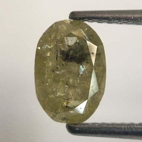 2.02 Ct Yellow Color Full Cut Oval Shape Natural Loose Diamond, 8.62 mm X 6.00 mm X 4.22 mm Rose Cut Natural Loose Diamond For Ring AJ12/29