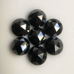 7.50 mm Heated black color rose cut natural loose diamonds, Rose cut black natural loose diamond, Round rose cut black diamond SJBLKHTD8