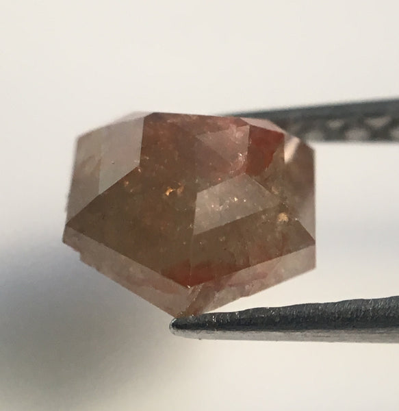 1.00 Ct Genuine Fancy Brown Color Pentagon Cut Natural Diamond, 5.80 mm X 6.14 mm X 3.12 mm Geometry Shape Loose diamond AJ12/42