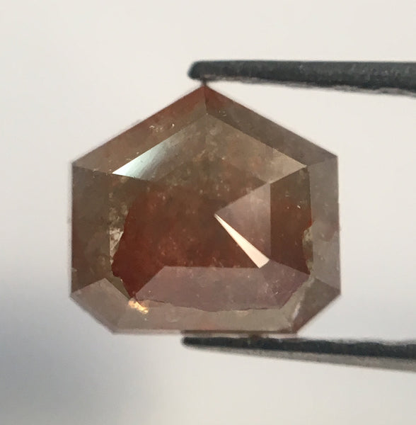 1.00 Ct Genuine Fancy Brown Color Pentagon Cut Natural Diamond, 5.80 mm X 6.14 mm X 3.12 mm Geometry Shape Loose diamond AJ12/42