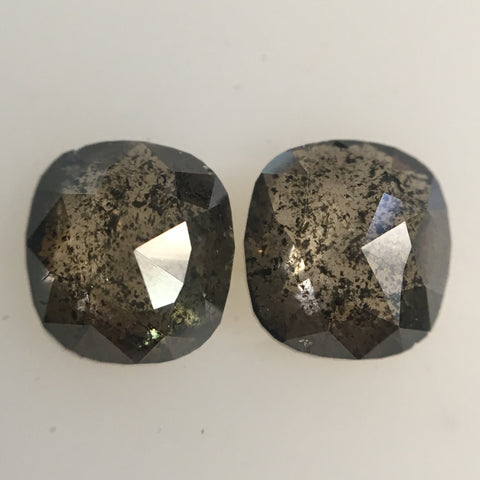 1.37 Ct Pair Of Fancy Cushion Shape Natural Loose Diamond, 5.76 mm x 5.35 mm X 2.61 mm Gray Color Natural diamond Use for Jewelry AJ12/46