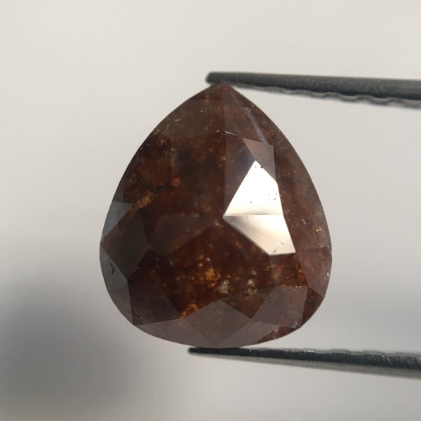 4.15 Ct Reddish Brown Color Pear Shape Natural Loose Diamond, 9.53 mm x 8.23 mm X 3.17 mm Pair Of Pear Cut Natural Diamonds AJ13/06