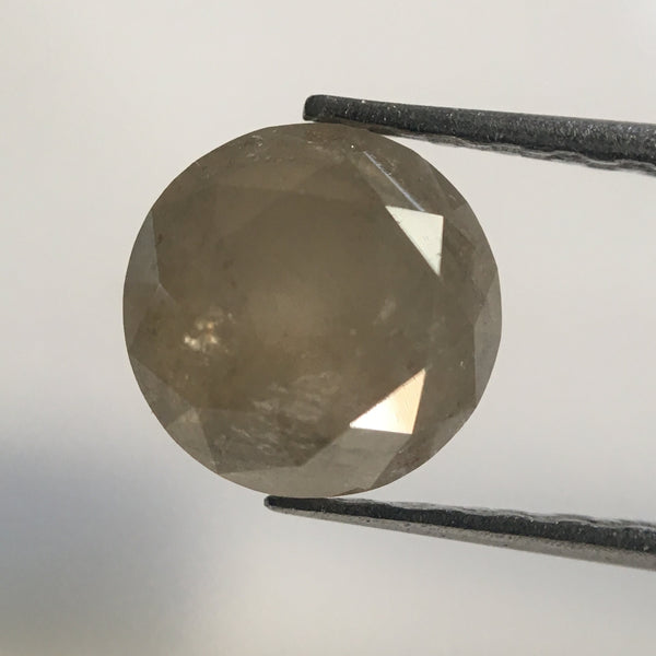 1.26 Ct Fancy Grey Yellow Brilliant Cut Natural Loose Diamond, 6.70 mm X 4.40 mm Round Grey Color Round Shape Natural Diamond SJ25/26