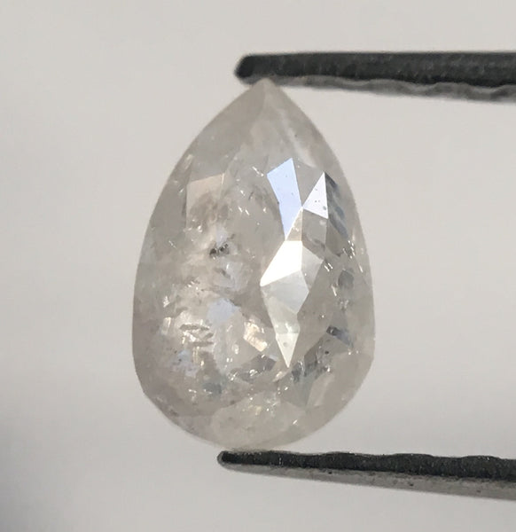 0.35 Ct Fancy Grey White Color Pear Shape Grey Rose Cut Natural loose diamond, 6.35 mm X 4.10 mm x 2.00 mm Fancy Natural Diamond SJ29/13