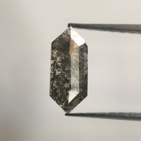 0.72 Ct Salt and Pepper Hexagon shape Natural Diamond, 9.91 mm X 4.27 mm X 1.69 mm Natural Loose Diamond Use for Jewellery AJ01/02