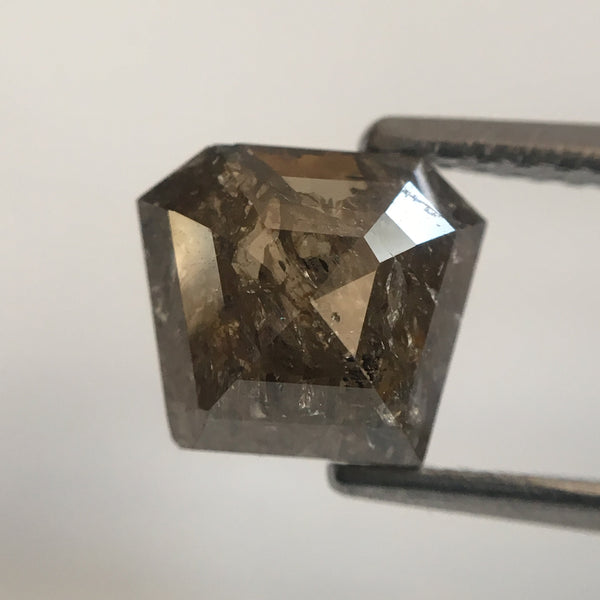 Genuine 1.82 Ct Dark Grey Color Geometric shape Natural Diamond, 6.57 mm X 7.47 mm X 3.66 mm Fancy Natural Diamond Use for Jewellery AJ01/15