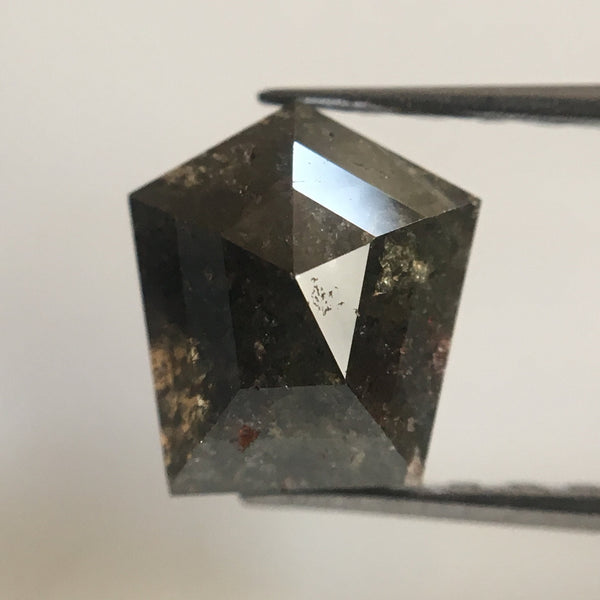 Genuine 1.43 Dark Gray Color Geometric shape Natural Loose Diamond, 7.02 mm X 6.34 mm X 3.66 mm Natural Loose Diamond AJ02/08