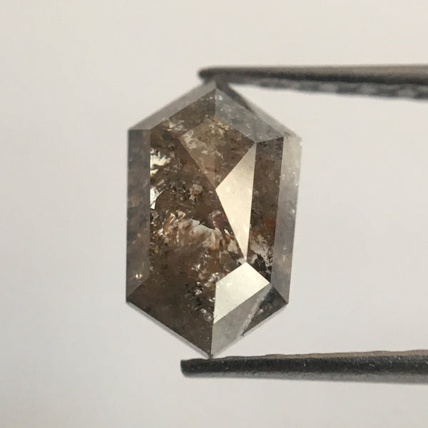 1.70 Dark Gray Color Geometric shape Natural Loose Diamond, 8.01 mm X 4.84 mm X 3.22 mm Hexagon Shape Loose Diamond AJ02/17