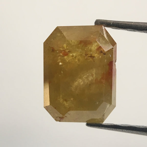 1.09 Ct Natural Yellowish Brown Emerald Shape Natural Diamond, 6.65 mm X 4.91 mm X 3.04 mm Beautiful sparkling Natural Diamond AJ02/30