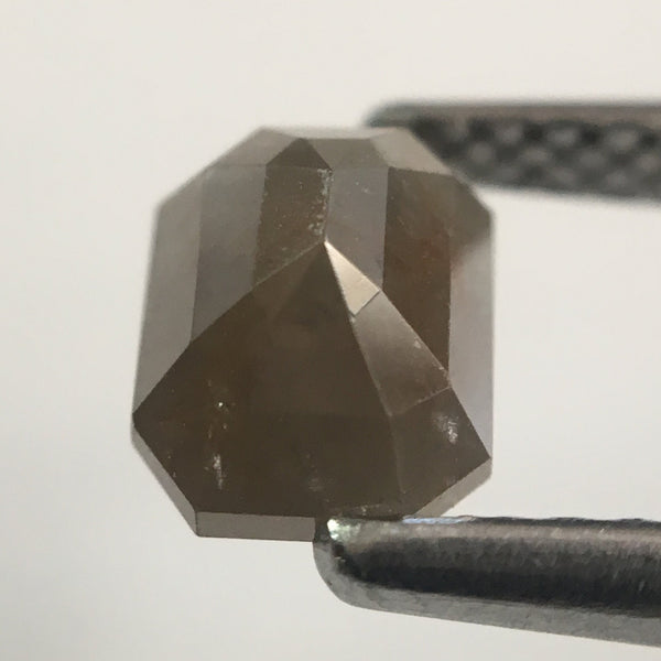 1.22 Ct Natural Brownish Gray Emerald Shape Natural Diamond, 6.67 mm X 4.85 mm X 3.88 mm Beautiful sparkling Natural Diamond AJ02/31