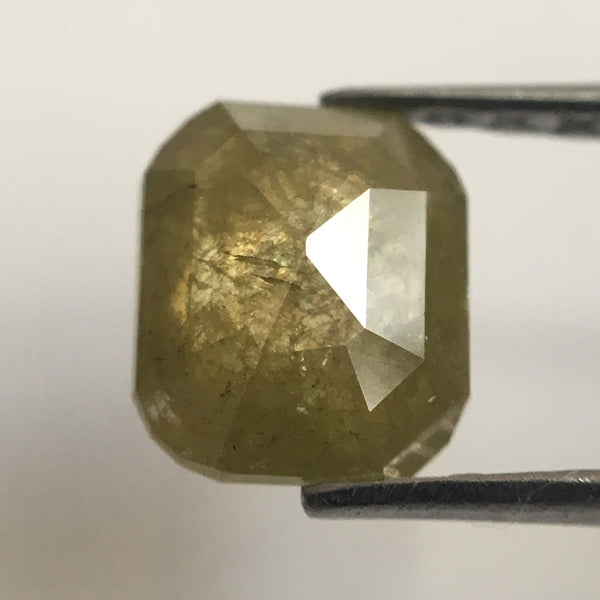 0.88 Ct Natural Yellowish Brown Emerald Shape Natural Diamond, 6.44 mm X 5.43 mm X 2.66 mm Beautiful sparkling Natural Diamond AJ02/33