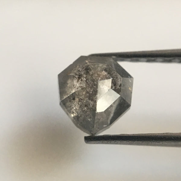 1.33 Ct 2 Pcs Natural Dark Gray Color Pear & Geometric Shape Loose Diamond, Beautiful sparkling faceted perfect Diamond for Jewelry AJ03/18