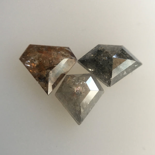 2.23 Ct 3 Pcs Natural Mix Color Geometric Shape Loose Diamond Beautiful sparkling faceted perfect for Jewelry AJ03/19