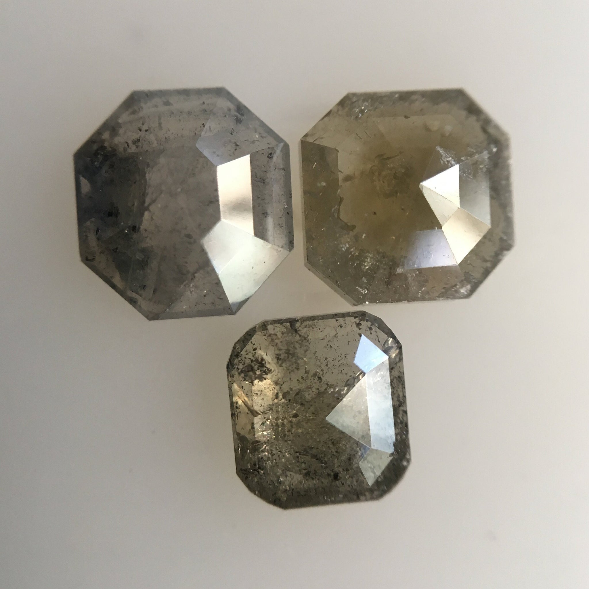 Genuine 2.21 Ct, 3 Pcs of Natural Fancy Gray Color Cushion Shape Diamond Beautiful sparkling faceted perfect for Jewelry AJ03/33